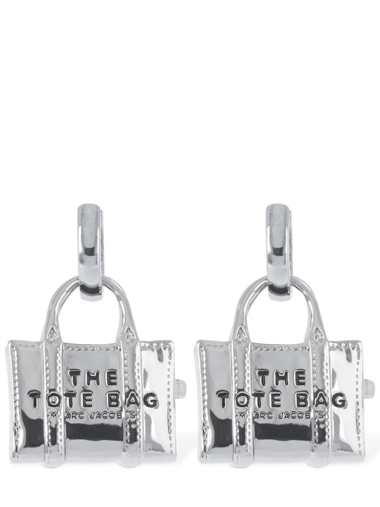 Marc Jacobs: Orecchini The Tote Bag - Argento - women_0 | Luisa Via Roma