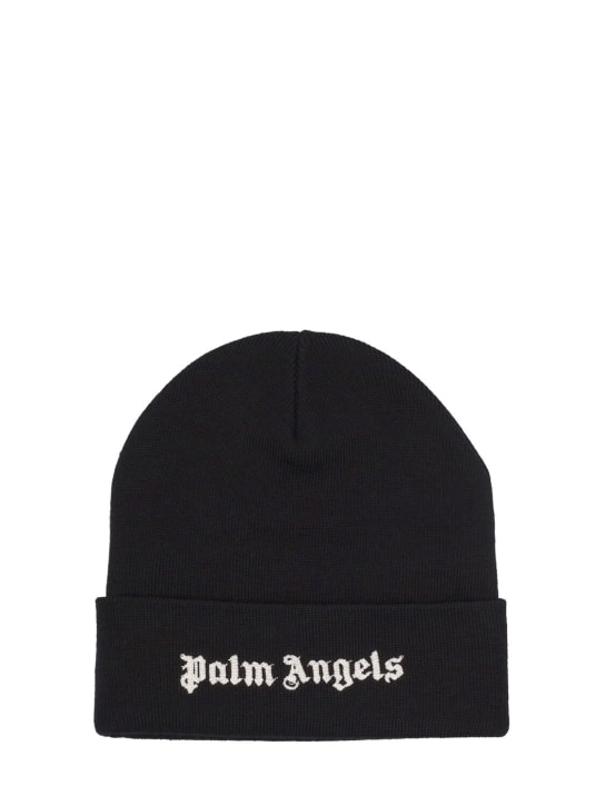 Palm Angels: Classic logo羊毛便帽 - 黑色 - women_0 | Luisa Via Roma