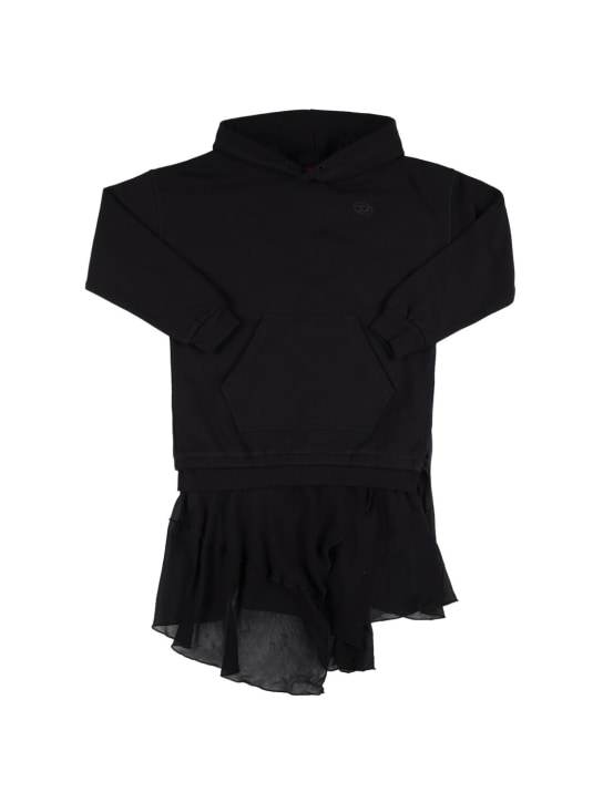 Diesel Kids: Cotton sweat dress - Black - kids-girls_0 | Luisa Via Roma