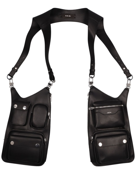 Amiri: 2.0 leather harness bag - Black - men_0 | Luisa Via Roma
