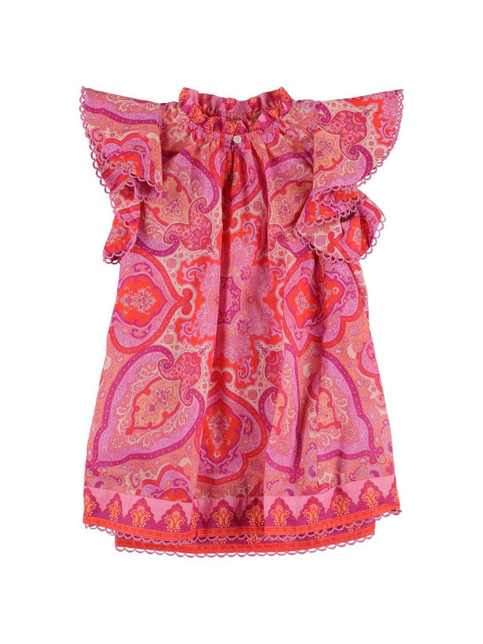 Zimmermann: Vestido de algodón estampado - Rosa/Púrpura - kids-girls_0 | Luisa Via Roma