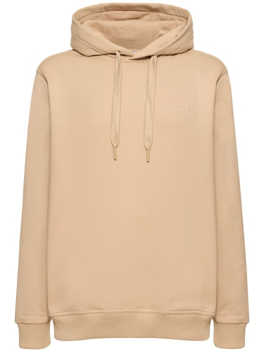 Burberry: Marks printed cotton jersey hoodie - Soft Fawn - men_0 | Luisa Via Roma