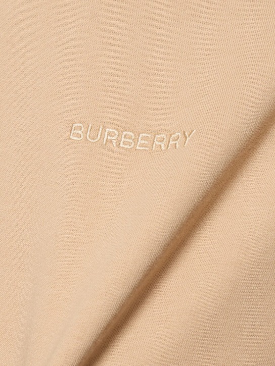 Burberry: Marks printed cotton jersey hoodie - Soft Fawn - men_3 | Luisa Via Roma