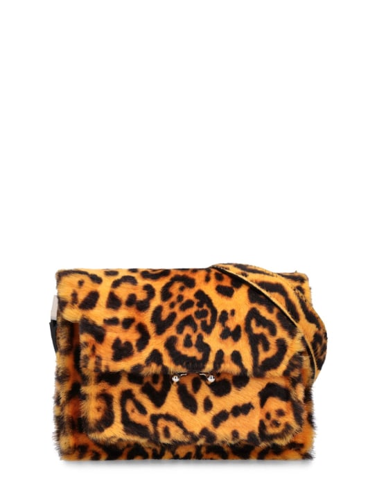 Marni: Mini Trunk soft leather shoulder bag - Leopard - women_0 | Luisa Via Roma