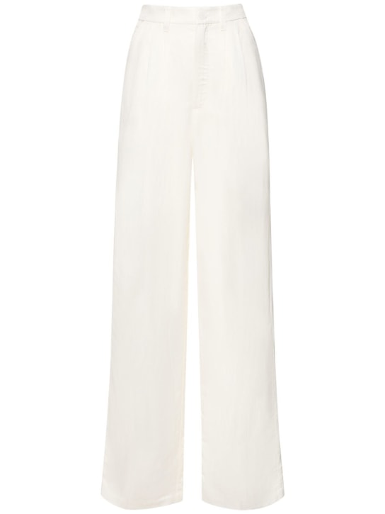 ANINE BING: Carrie linen blend straight pants - White - women_0 | Luisa Via Roma