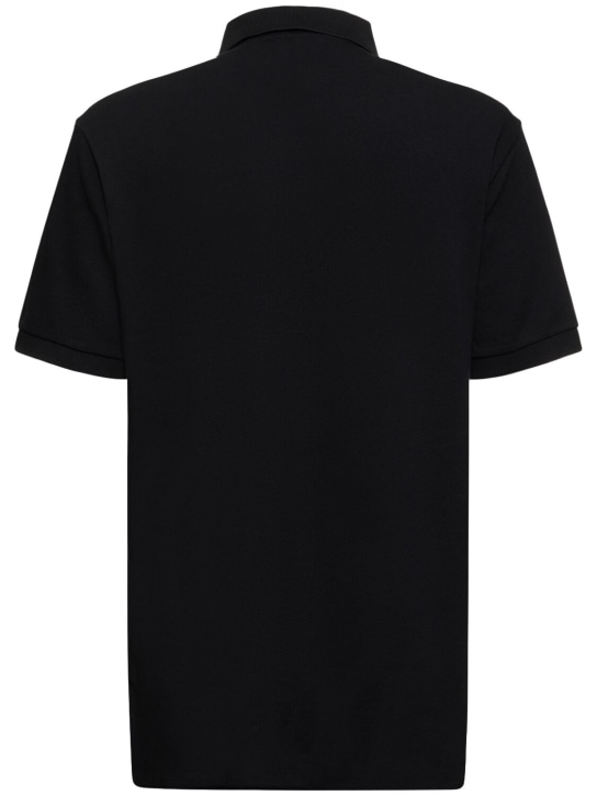 Burberry: Winslow printed logo core fit polo - Black - men_4 | Luisa Via Roma
