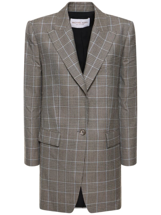 Michael Kors Collection: Darcy tailored wool crepe blazer - Grey - women_0 | Luisa Via Roma