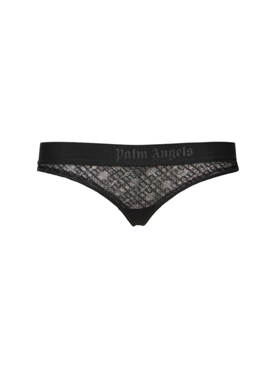 CK Black Graphic Lace Thong