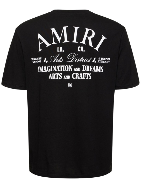 Amiri: T-shirt Amiri Arts District in cotone con stampa - Nero - men_0 | Luisa Via Roma