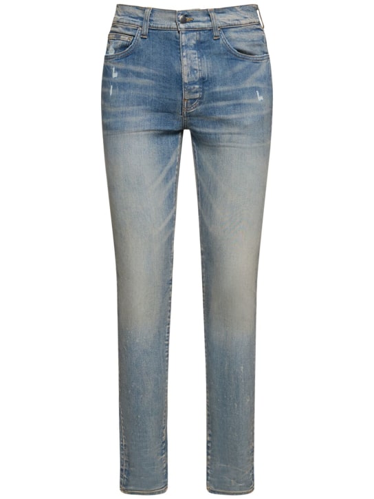 Amiri: Jeans Stack in denim di cotone 15cm - Clay Indigo - men_0 | Luisa Via Roma