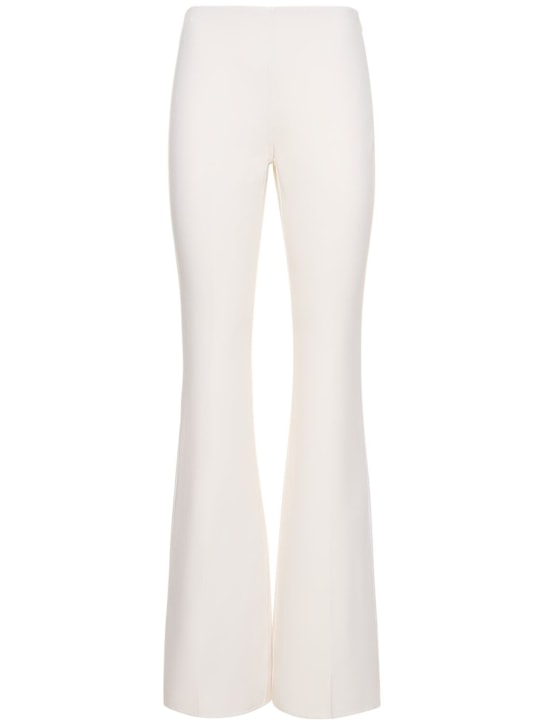 Michael Kors Collection: Stretch wool crepe flared pants - Ivory - women_0 | Luisa Via Roma