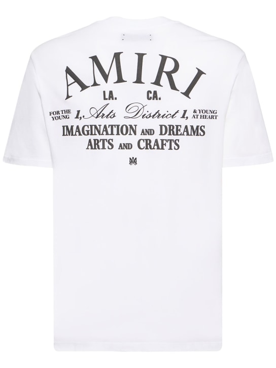 Amiri: Camiseta de algodón estampada - Blanco - men_0 | Luisa Via Roma