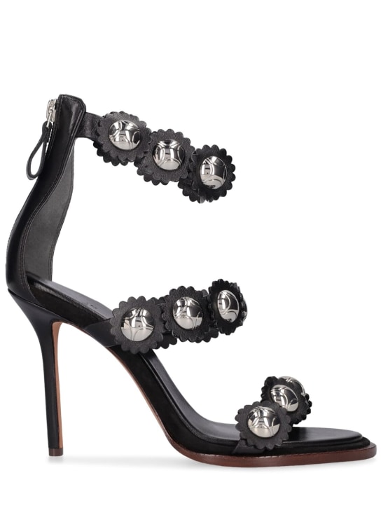 Alexandre Birman: 100毫米Tibbie装饰皮革凉鞋 - 黑色 - women_0 | Luisa Via Roma