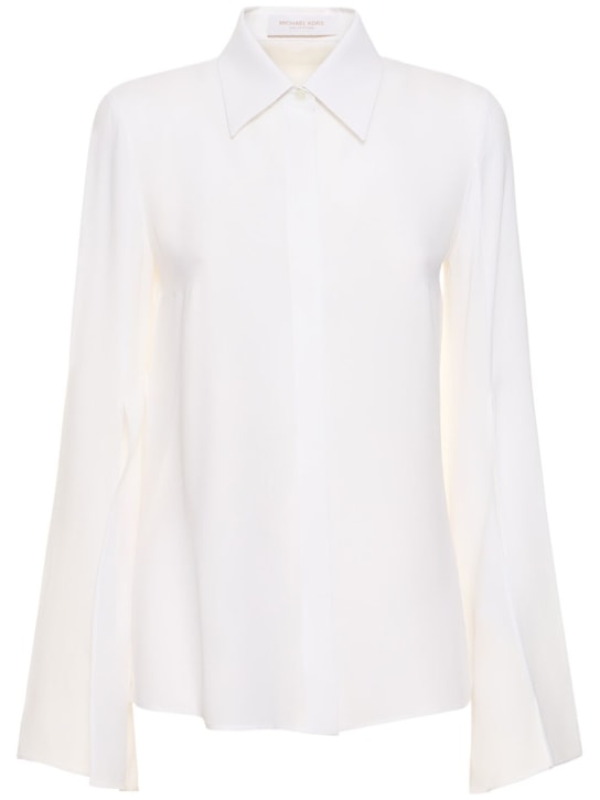 Michael Kors Collection: Hemd aus Seidengeorgette - Weiß - women_0 | Luisa Via Roma