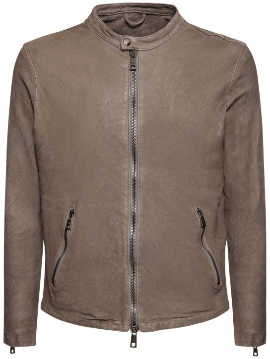 Brushed leather zip jacket - Giorgio Brato - Men | Luisaviaroma