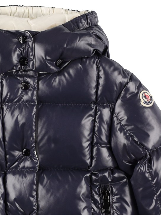 Moncler: Parana nylon laqué down jacket - Navy - kids-girls_1 | Luisa Via Roma