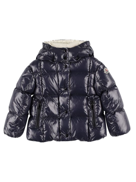 Moncler: Parana 나일론 락커 다운 재킷 - 네이비 - kids-boys_0 | Luisa Via Roma