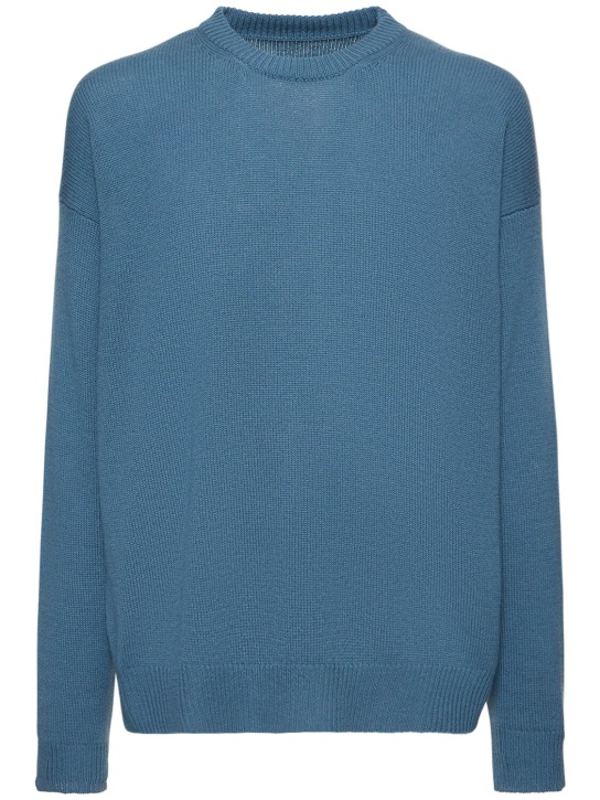 Jil Sander: Boxy cashmere sweater - Okyanus mavisi - men_0 | Luisa Via Roma
