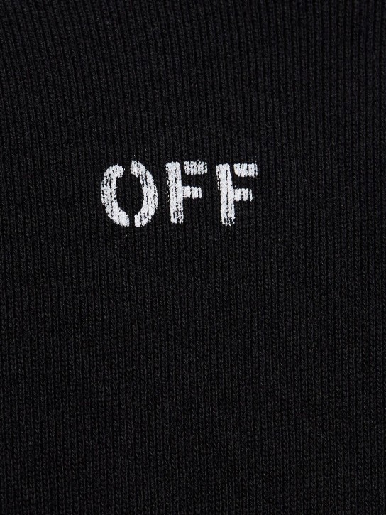 Off-White: Sudadera de algodón con capucha - Negro - men_1 | Luisa Via Roma