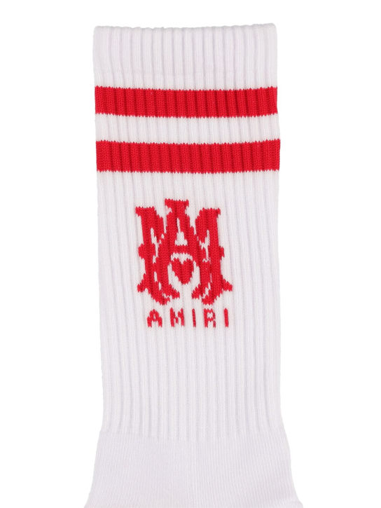 Amiri: MA tube socks - Beyaz/Kırmızı - men_1 | Luisa Via Roma