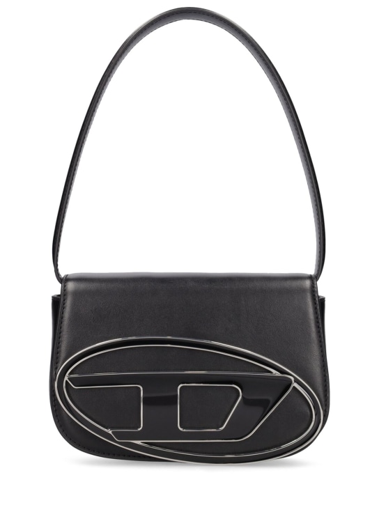 Diesel: 1DR leather shoulder bag - Black - men_0 | Luisa Via Roma