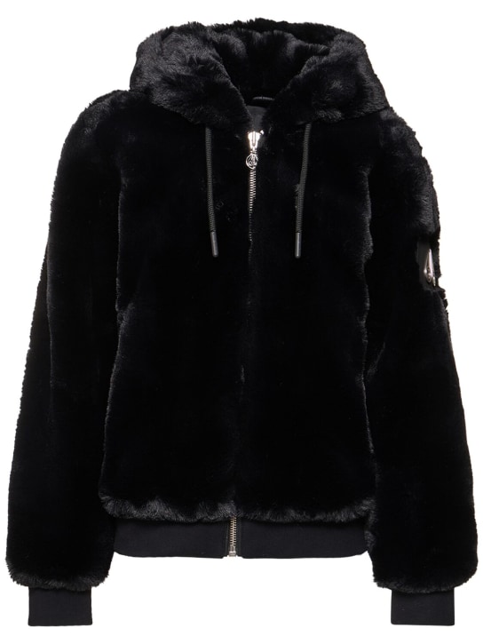Moose Knuckles: Portland Bunny hooded jacket - Black - women_0 | Luisa Via Roma