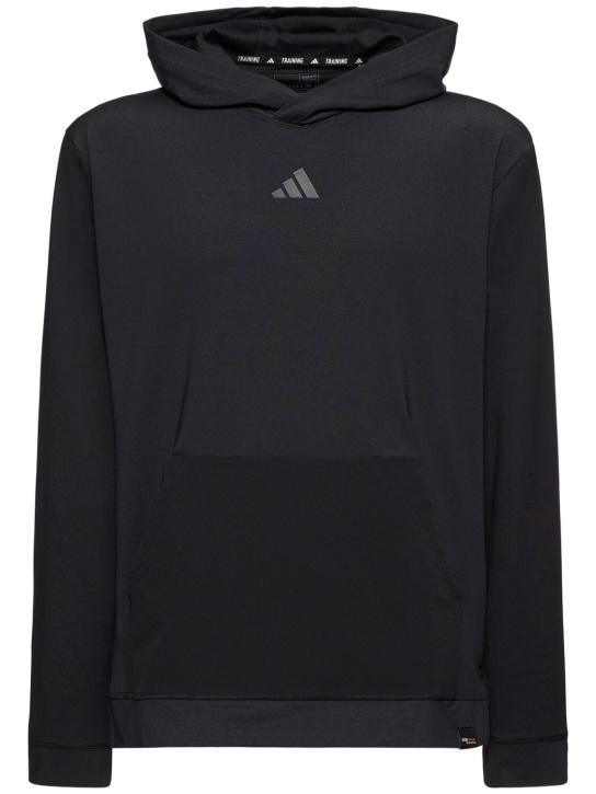 adidas Performance: Performance sweatshirt hoodie - Black - men_0 | Luisa Via Roma