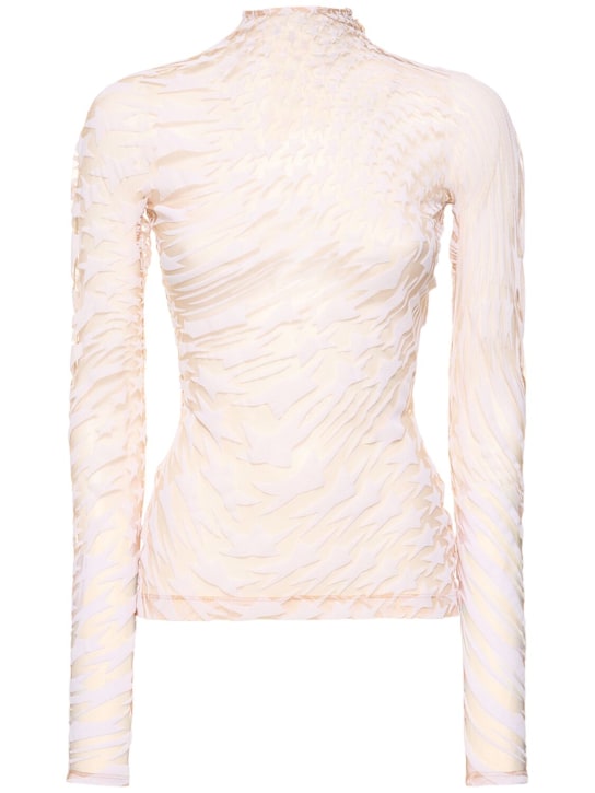 MUGLER: フロックドボディスーツ - スノー/ヌード - women_0 | Luisa Via Roma