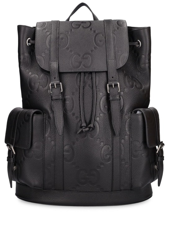 Gucci: Jumbo GG leather backpack - Black - men_0 | Luisa Via Roma