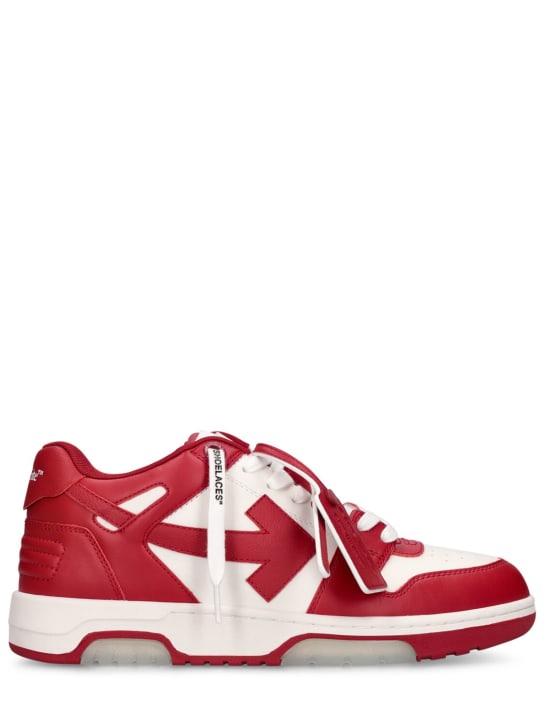 Off-White: Sneakers Out Of Office in pelle - Bianco/Bordeaux - men_0 | Luisa Via Roma