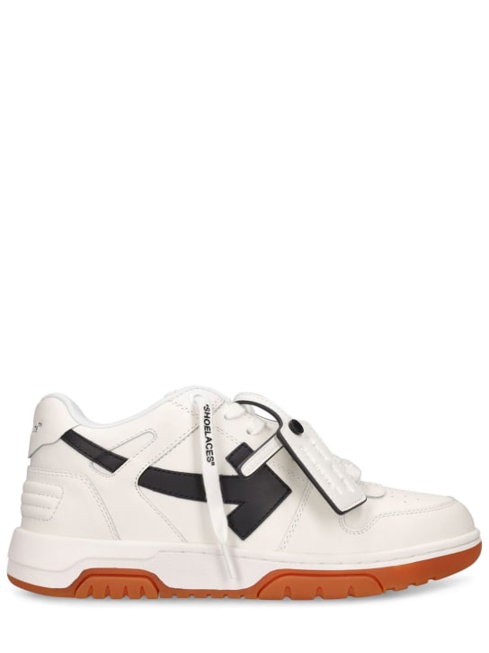 Off-White: Sneakers Out Of Office in pelle 30mm - Bianco/Nero - women_0 | Luisa Via Roma