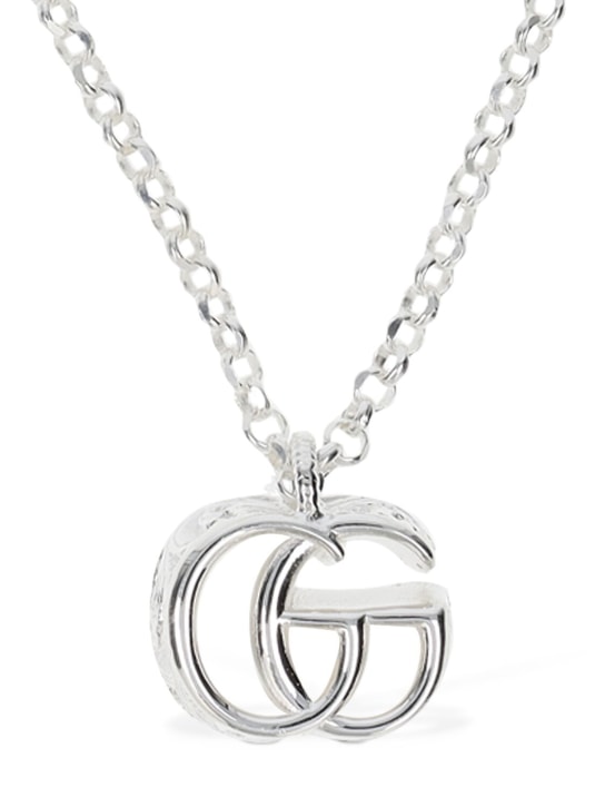 Gucci: GG Marmont silver necklace - Silver - women_0 | Luisa Via Roma