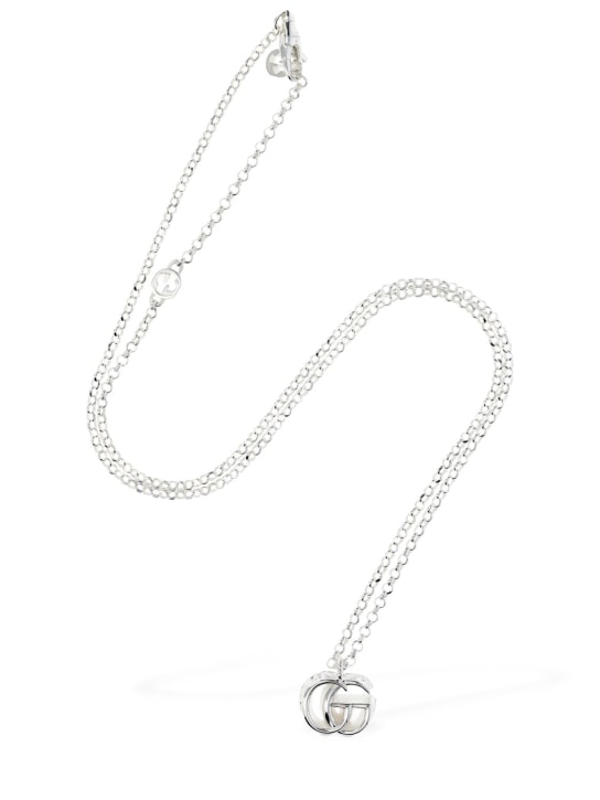 Gucci: GG Marmont silver necklace - Silver - men_1 | Luisa Via Roma