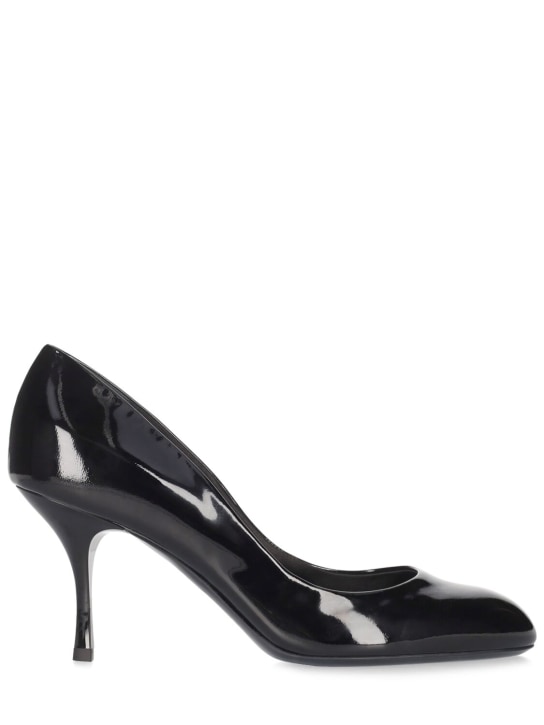 Max Mara: Zapatos de tacón de charol 80mm - Negro - women_0 | Luisa Via Roma