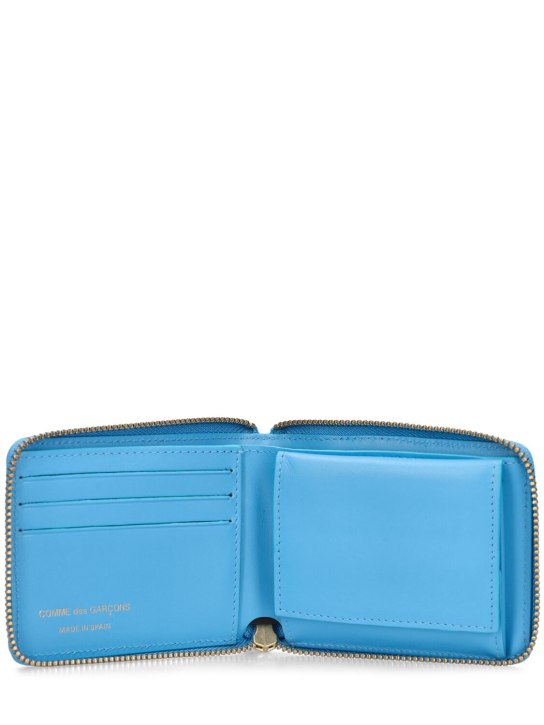 Comme des Garçons Wallet: Leather zip wallet - Blue - men_1 | Luisa Via Roma