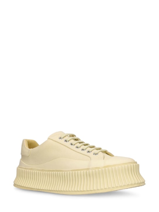 Jil Sander: 40 mm hohe Sneakers aus vulkanisiertem Canvas - Gelb - women_2 | Luisa Via Roma