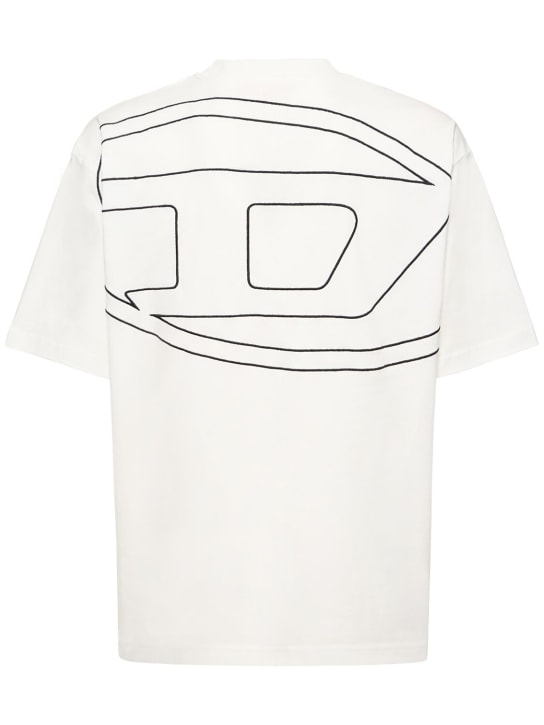 Diesel: Oval-D embroidery loose cotton t-shirt - White - men_0 | Luisa Via Roma