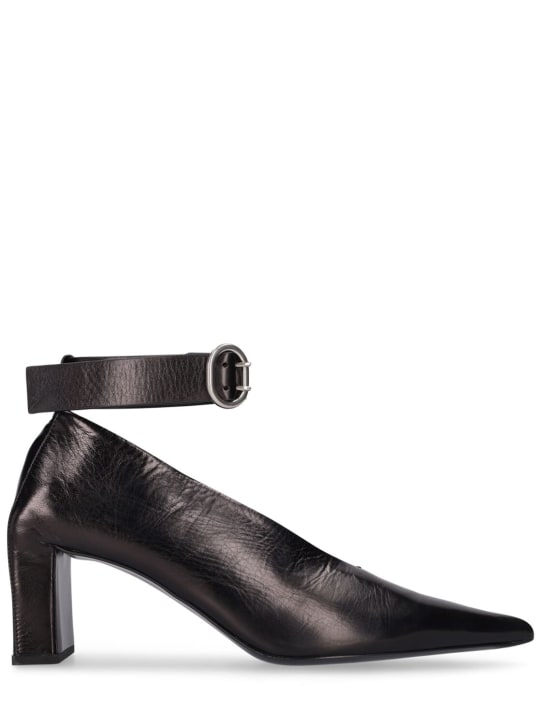 Jil Sander: 70mm Leather pumps - Black - women_0 | Luisa Via Roma