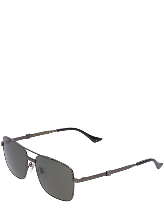 Gucci: GG1441S Square metal sunglasses - Black/Silver - men_1 | Luisa Via Roma