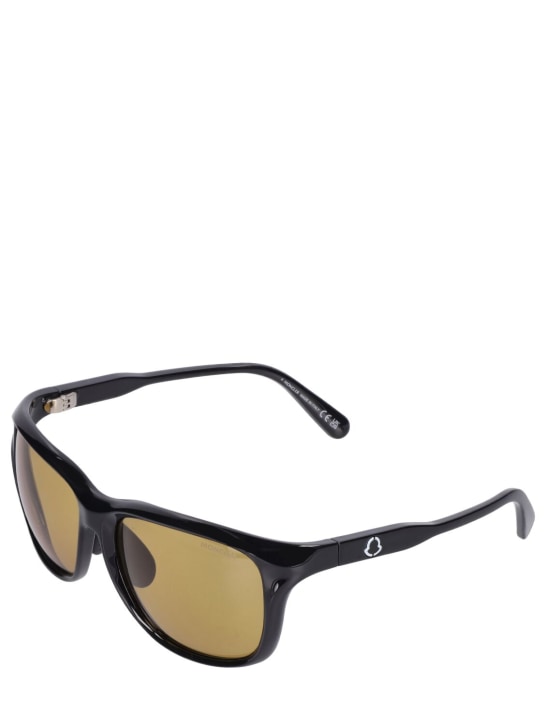 Moncler: Gafas de sol rectangulares - Negro/Amarillo - men_1 | Luisa Via Roma