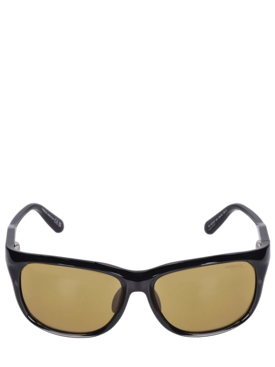 Moncler: Gafas de sol rectangulares - Negro/Amarillo - women_0 | Luisa Via Roma