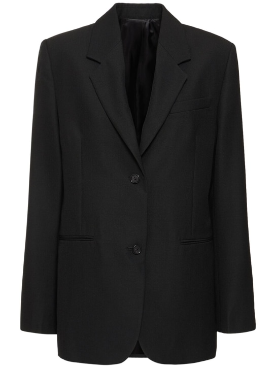 Toteme: Tailored wool blend jacket - Black - women_0 | Luisa Via Roma