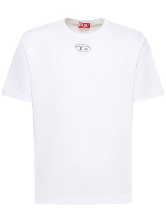 Diesel: Oval-D mold print cotton jersey t-shirt - men_0 | Luisa Via Roma