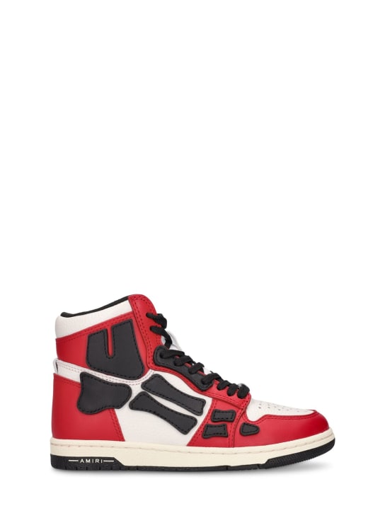 Amiri: Leather lace-up high top sneakers - Multicolor - kids-boys_0 | Luisa Via Roma