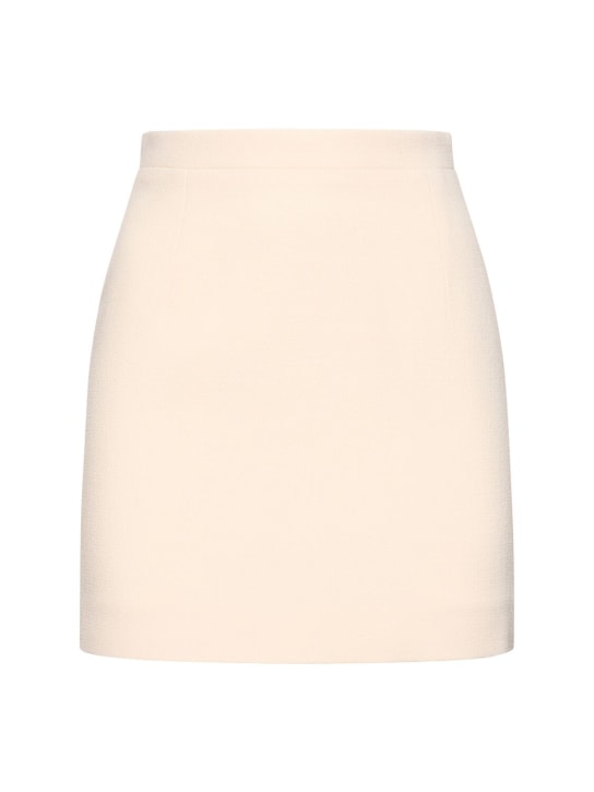 Alessandra Rich: Tweed wool bouclé mini skirt - Ivory - women_0 | Luisa Via Roma