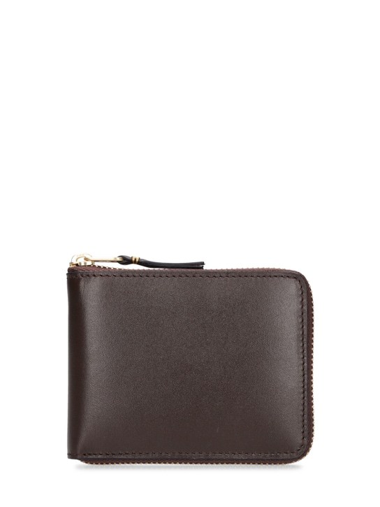 Comme des Garçons Wallet: Leather zip wallet - Kahverengi - men_0 | Luisa Via Roma