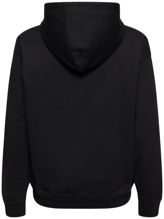 Nike: Solo Swoosh cotton blend zip hoodie - Black/White - men_1 | Luisa Via Roma