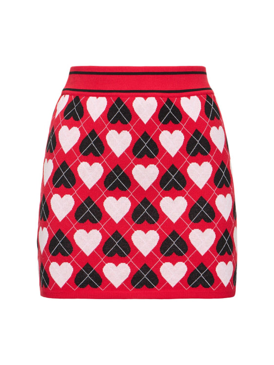 MSGM: Viscose blend skirt - Red - women_0 | Luisa Via Roma