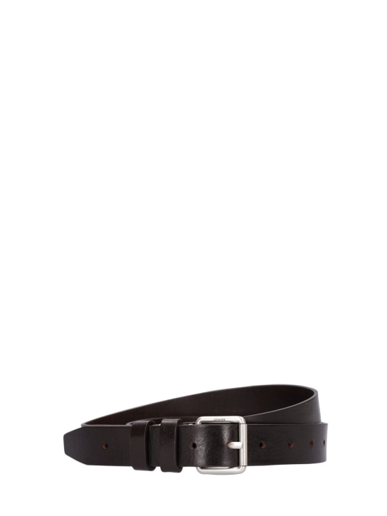 Lemaire: 3cm reversed leather belt - Koyu Kahverengi - men_0 | Luisa Via Roma