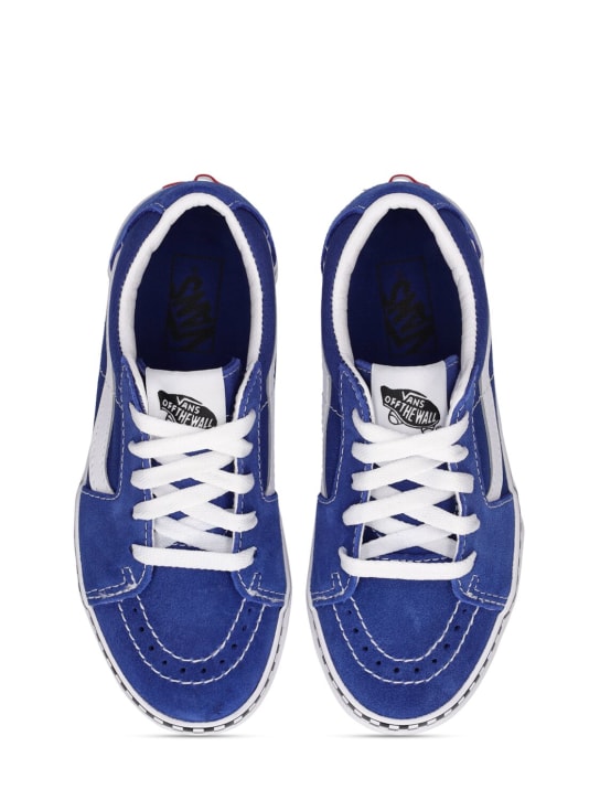 Vans: K8-Low leather lace-up sneakers - Blue - kids-girls_1 | Luisa Via Roma